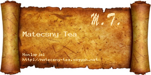 Matecsny Tea névjegykártya